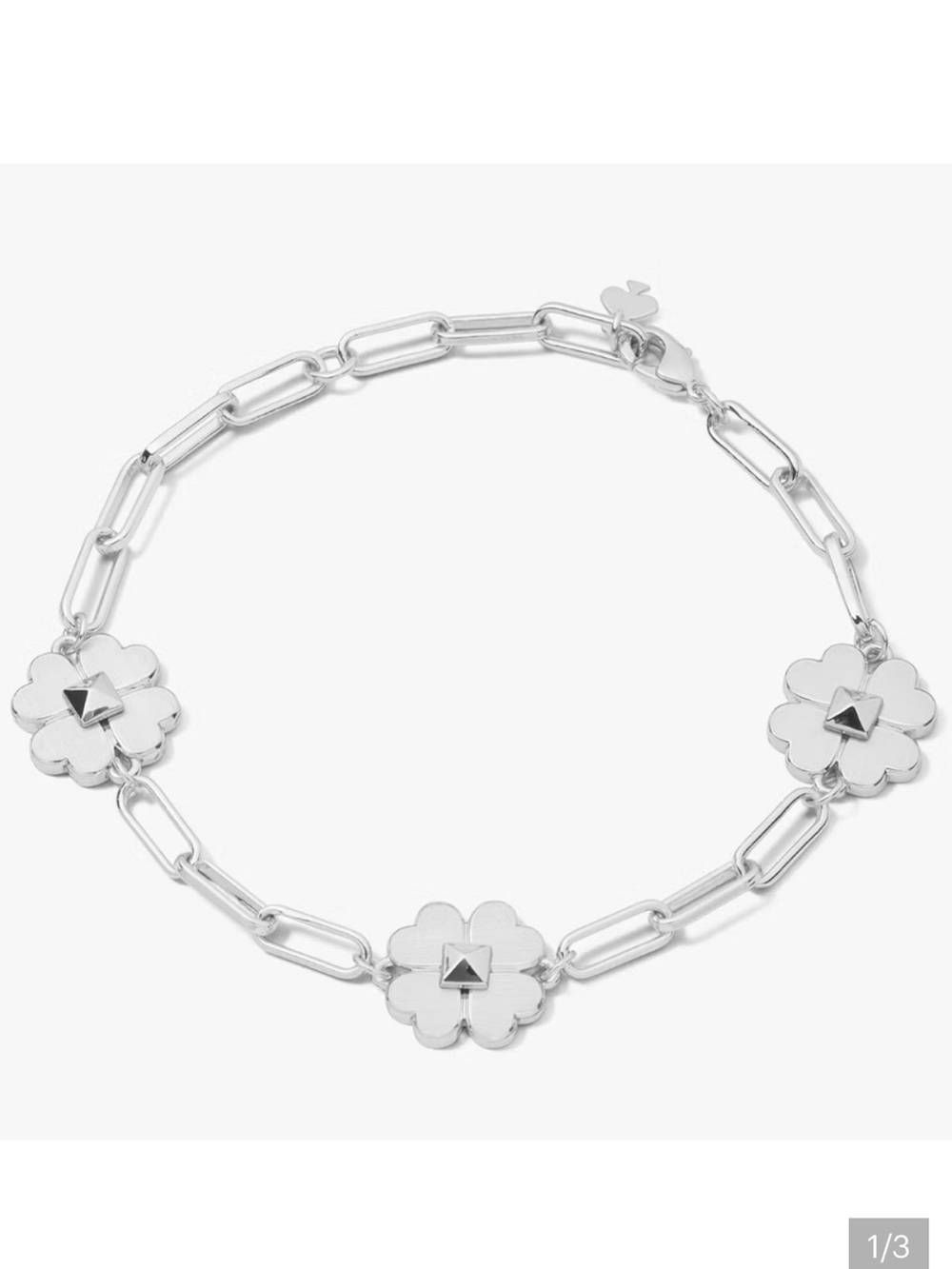 kate spade Silver Spades & Studs Necklace Flower Link Necklace with Stud Accents